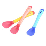 3Pcs/Set Temperature Heat Sensing Thermal Feeding Spoon Kidflatware Feeding Spoons